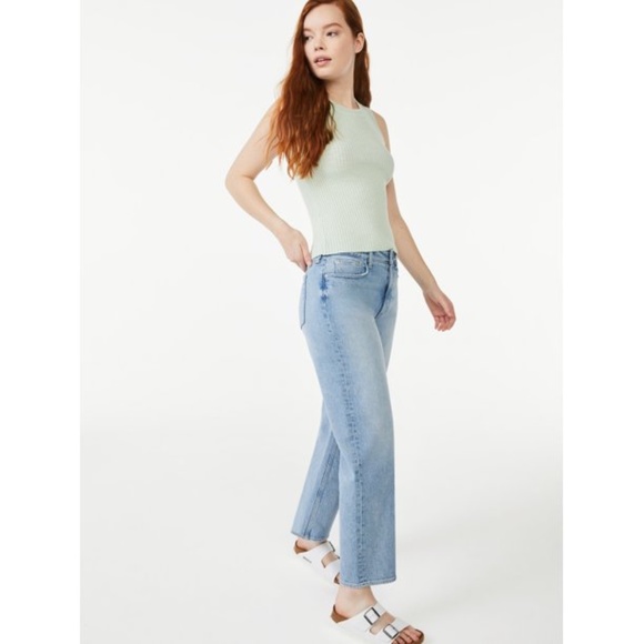 Free Assembly Women's Ribbed Cotton Sweater Tank Top Size Medium in Pastel Green - Picture 4 of 8